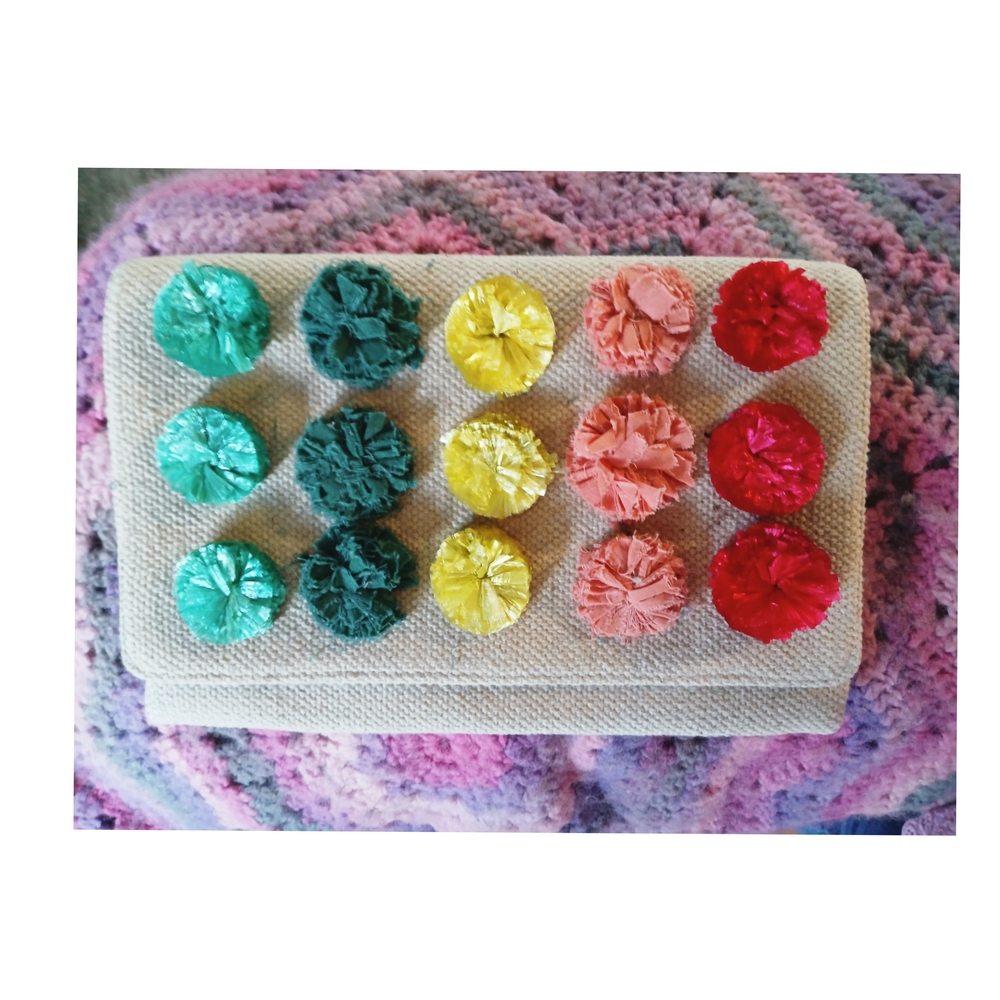 Colorful Pom Pom Clutch